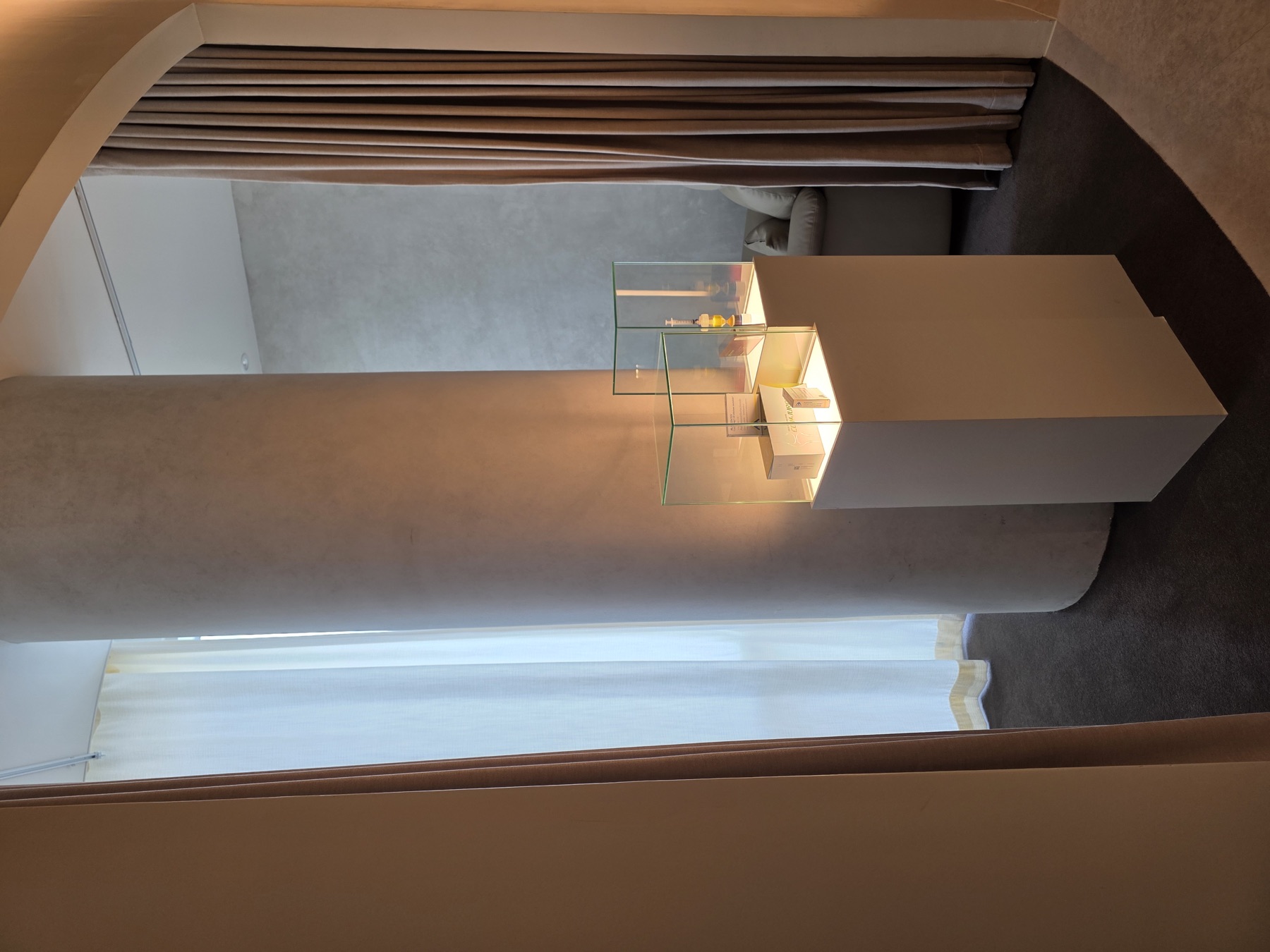 Treatment room with product display at Nucellin Orthopedic Clinic in Seoul